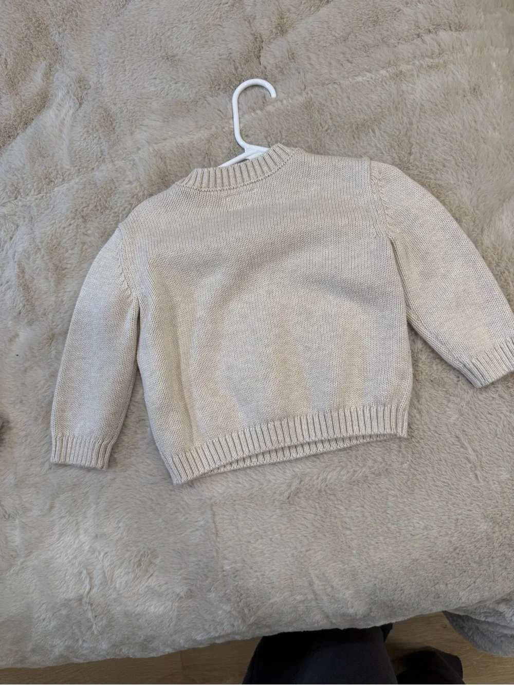 Little Planet Cream Kids Sweater with Brown Horse Motif